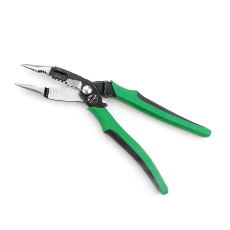 Labor-saving multi-functional bent long-nose pliers